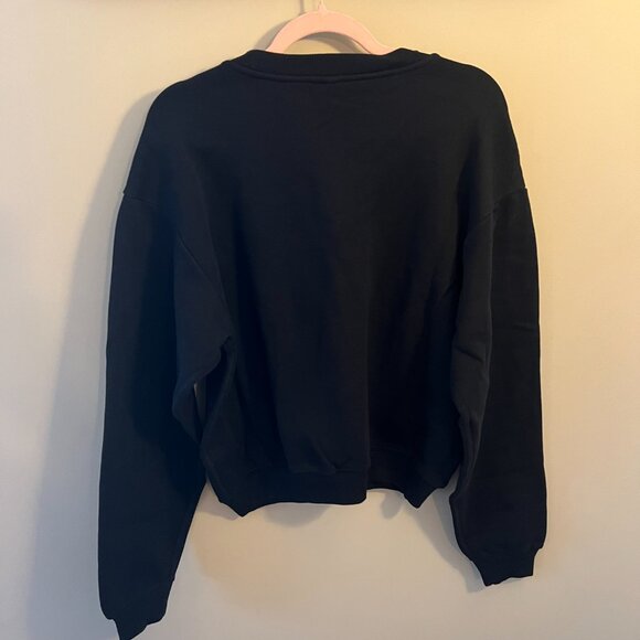 NWT SKIMS Cotton Fleece Classic Crewneck Sweatshirt - Onyx - Medium - Picture 7 of 9